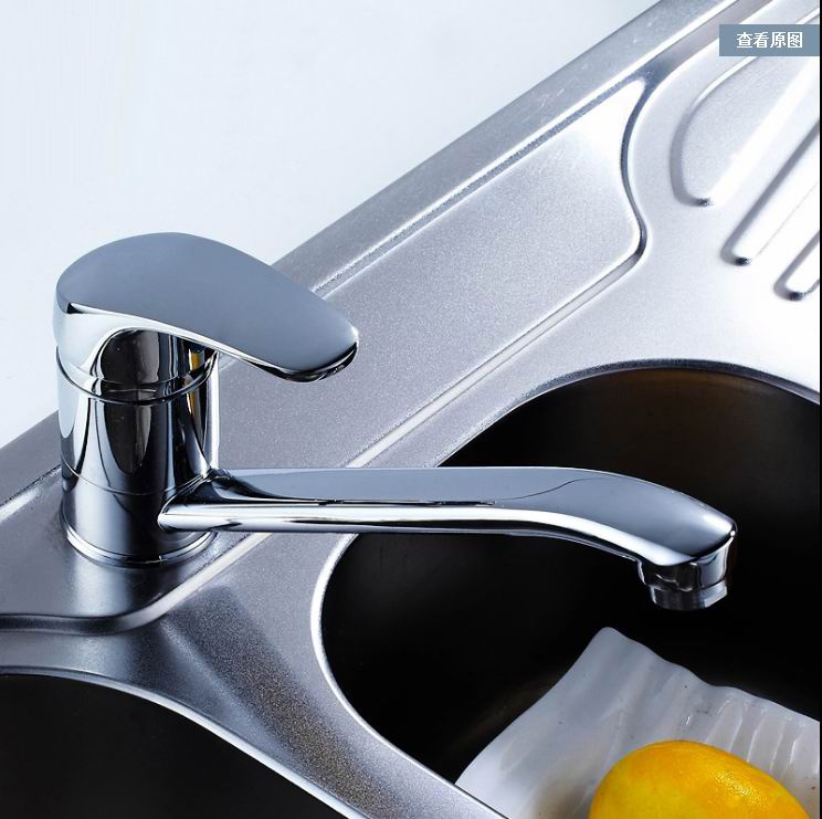 ? 귡 ֹ  ũ ħ  ũ Hot ü ͼ  û/ Contemporary Brass Kitchen Faucet Chrome Finish Basin Sink Hot Cold Water Mixer Taps Faucets